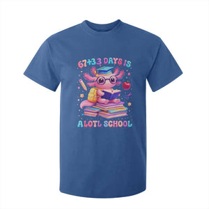 Axolotl 100 Days Of School T Shirt For Kid 100 Days Is Alotl School 67 33 Six Seven Meme TS10 Royal Blue Print Your Wear