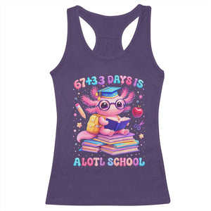 Axolotl 100 Days Of School Racerback Tank Top 100 Days Is Alotl School 67 33 Six Seven Meme TS10 Purple Print Your Wear