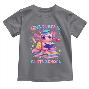 Axolotl 100 Days Of School Toddler T Shirt 100 Days Is Alotl School 67 33 Six Seven Meme TS10 Charcoal Print Your Wear