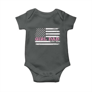 Dad Of Girl Est. 2025 Baby Onesie Father Girl To Be 2025 Daddy Fathers Day USA Flag TS10 Dark Heather Print Your Wear