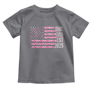 Dad Of Girl Est. 2025 Toddler T Shirt Father Girl To Be 2025 Daddy Camouflage Camo Flag TS10 Charcoal Print Your Wear
