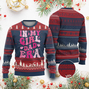 In My Dad Girl Era Knit Sweatshirt Funny Fathers Day Gift 2025 TS10 Burgundy Print Your Wear