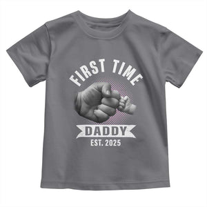 Girl Dad Est. 2025 Toddler T Shirt Fist Time Daddy To Be TS10 Charcoal Print Your Wear
