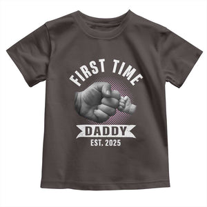 Girl Dad Est. 2025 Toddler T Shirt Fist Time Daddy To Be TS10 Dark Chocolate Print Your Wear