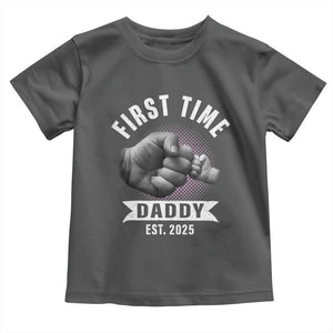 Girl Dad Est. 2025 Toddler T Shirt Fist Time Daddy To Be TS10 Dark Heather Print Your Wear