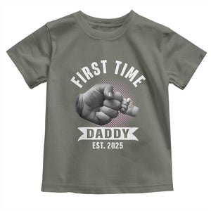 Girl Dad Est. 2025 Toddler T Shirt Fist Time Daddy To Be TS10 Military Green Print Your Wear