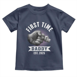 Girl Dad Est. 2025 Toddler T Shirt Fist Time Daddy To Be TS10 Navy Print Your Wear