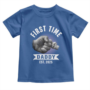 Girl Dad Est. 2025 Toddler T Shirt Fist Time Daddy To Be TS10 Royal Blue Print Your Wear