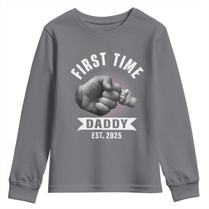 Girl Dad Est. 2025 Youth Sweatshirt Fist Time Daddy To Be TS10 Charcoal Print Your Wear