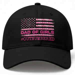 Dad Of Girls Baseball Cap Funny Girl Dads Pink Camo American Flag TS10 Print Your Wear