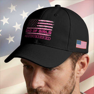 Dad Of Girls Baseball Cap Funny Girl Dads Pink Camo American Flag TS10 Print Your Wear