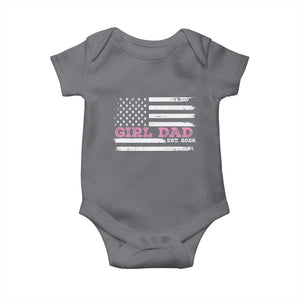 Personalised Dad Of Girl Baby Onesie Custom Year Daddy Fathers Day USA Flag TS10 Charcoal Print Your Wear