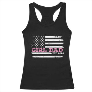 Personalised Dad Of Girl Racerback Tank Top Custom Year Daddy Fathers Day USA Flag TS10 Black Print Your Wear