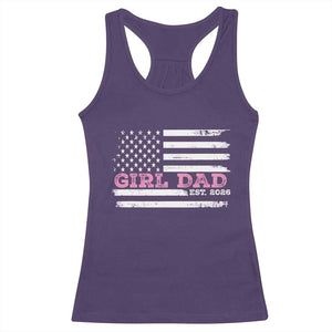 Personalised Dad Of Girl Racerback Tank Top Custom Year Daddy Fathers Day USA Flag TS10 Purple Print Your Wear
