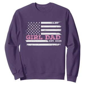Personalised Dad Of Girl Sweatshirt Custom Year Daddy Fathers Day USA Flag TS10 Purple Print Your Wear