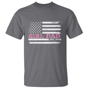 Personalised Dad Of Girl T Shirt Custom Year Daddy Fathers Day USA Flag TS10 Charcoal Print Your Wear