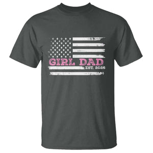 Personalised Dad Of Girl T Shirt Custom Year Daddy Fathers Day USA Flag TS10 Dark Heather Print Your Wear
