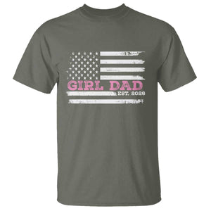 Personalised Dad Of Girl T Shirt Custom Year Daddy Fathers Day USA Flag TS10 Military Green Print Your Wear