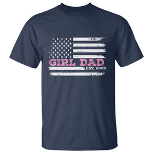 Personalised Dad Of Girl T Shirt Custom Year Daddy Fathers Day USA Flag TS10 Navy Print Your Wear