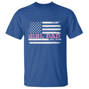 Personalised Dad Of Girl T Shirt Custom Year Daddy Fathers Day USA Flag TS10 Royal Blue Print Your Wear