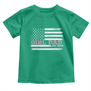 Personalised Dad Of Girl Toddler T Shirt Custom Year Daddy Fathers Day USA Flag TS10 Irish Green Print Your Wear