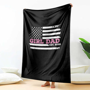 Dad Of Girl Est. 2026 Throw Blanket Daddy Fathers Day USA Flag TS10 Print Your Wear