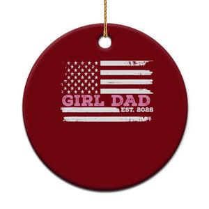 Dad Of Girl Est. 2026 Ceramic Ornament Daddy Fathers Day USA Flag TS10 1pc Red Print Your Wear