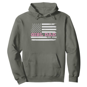 Dad Of Girl Est. 2026 Hoodie Daddy Fathers Day USA Flag TS10 Military Green Print Your Wear