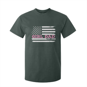 Dad Of Girl Est. 2026 T Shirt For Kid Daddy Fathers Day USA Flag TS10 Dark Forest Green Print Your Wear