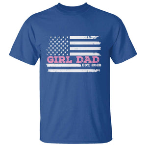 Dad Of Girl Est. 2026 T Shirt Daddy Fathers Day USA Flag TS10 Royal Blue Print Your Wear