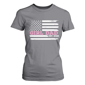 Dad Of Girl Est. 2026 T Shirt For Women Daddy Fathers Day USA Flag TS10 Charcoal Print Your Wear