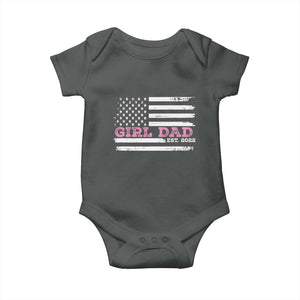 Dad Of Girl Est. 2022 Baby Onesie Father Girl To Be 2022 Daddy Fathers Day USA Flag TS10 Dark Heather Print Your Wear