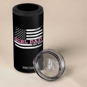 Dad Of Girl Est. 2022 4 in 1 Can Cooler Tumbler Father Girl To Be 2022 Daddy Fathers Day USA Flag TS10 Print Your Wear