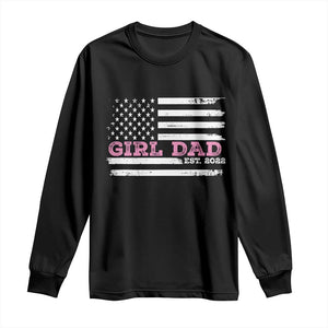 Dad Of Girl Est. 2022 Long Sleeve Shirt Father Girl To Be 2022 Daddy Fathers Day USA Flag TS10 Black Print Your Wear