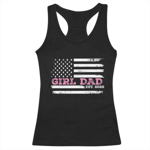 Dad Of Girl Est. 2022 Racerback Tank Top Father Girl To Be 2022 Daddy Fathers Day USA Flag TS10 Black Print Your Wear