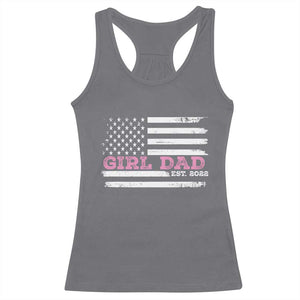 Dad Of Girl Est. 2022 Racerback Tank Top Father Girl To Be 2022 Daddy Fathers Day USA Flag TS10 Charcoal Print Your Wear