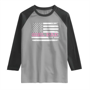 Dad Of Girl Est. 2022 Raglan Shirt Father Girl To Be 2022 Daddy Fathers Day USA Flag TS10 Sport Gray Black Print Your Wear