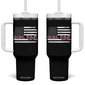 Dad Of Girl Est. 2022 Tumbler With Handle Father Girl To Be 2022 Daddy Fathers Day USA Flag TS10 One Size: 40 oz Black Print Your Wear