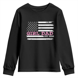 Dad Of Girl Est. 2022 Youth Sweatshirt Father Girl To Be 2022 Daddy Fathers Day USA Flag TS10 Black Print Your Wear