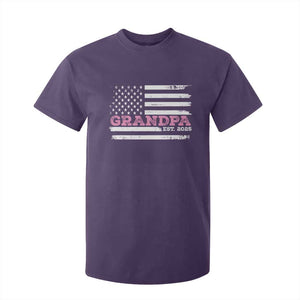 Grandpa Of Girl Est. 2025 T Shirt For Kid Fathers Day USA Flag TS10 Purple Print Your Wear