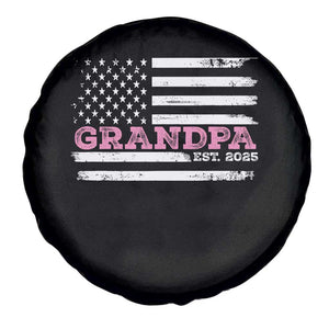 Grandpa Of Girl Est. 2025 Spare Tire Cover Fathers Day USA Flag TS10 Print Your Wear