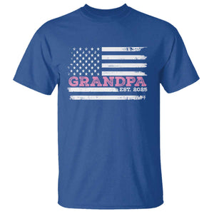 Grandpa Of Girl Est. 2025 T Shirt Fathers Day USA Flag TS10 Royal Blue Print Your Wear