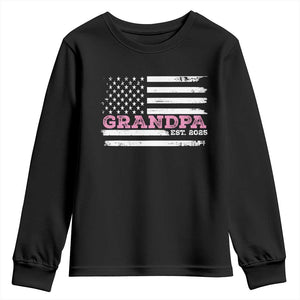 Grandpa Of Girl Est. 2025 Youth Sweatshirt Fathers Day USA Flag TS10 Black Print Your Wear