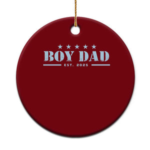 Boy Dad Est 2025 Ceramic Ornament Expect Baby Boy Son Father 2025 TS10 1pc Red Print Your Wear