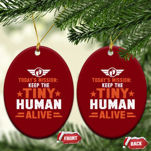 Funny New Dad Ceramic Ornament First Time Father Grandpa Keep Tiny Human Alive TS10 Print Your Wear