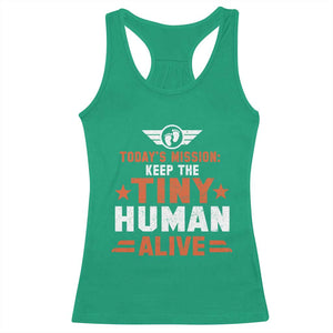 Funny New Dad Racerback Tank Top First Time Father Grandpa Keep Tiny Human Alive TS10 Irish Green Print Your Wear