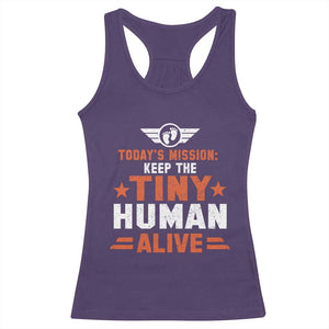 Funny New Dad Racerback Tank Top First Time Father Grandpa Keep Tiny Human Alive TS10 Purple Print Your Wear