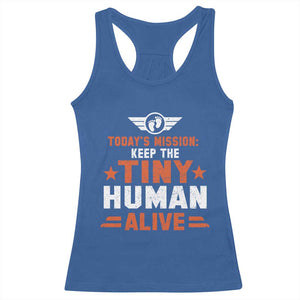 Funny New Dad Racerback Tank Top First Time Father Grandpa Keep Tiny Human Alive TS10 Royal Blue Print Your Wear