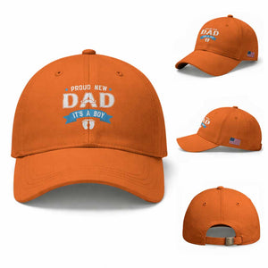 New Dad Its a Boy Baseball Cap Daddy Of Newborn Baby Boy Son First Father Day TS10 Baseball Cap Universal Fit Orange Print Your Wear