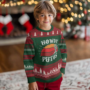Howdy Putos Knit Sweatshirt Funny Cactus Retro Vintage TS10 Christmas Print Your Wear